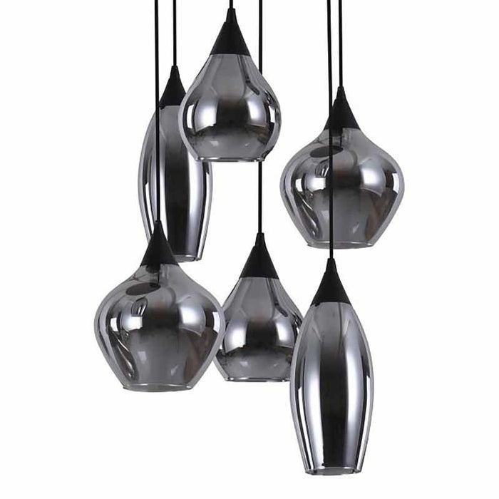 Highlight Hanglamp Cambio Black & Smoke  6 Lichts