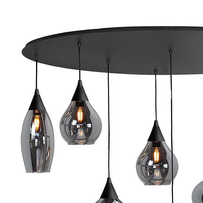 Highlight Hanglamp Cambio Black Smoke Ovaal 8 lichts  L 100cm