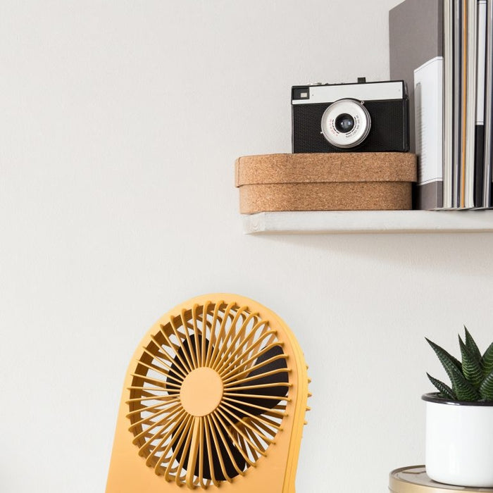 Trio Leuchten Tafelventilator Breezy H 23 cm oplaadbaar geel