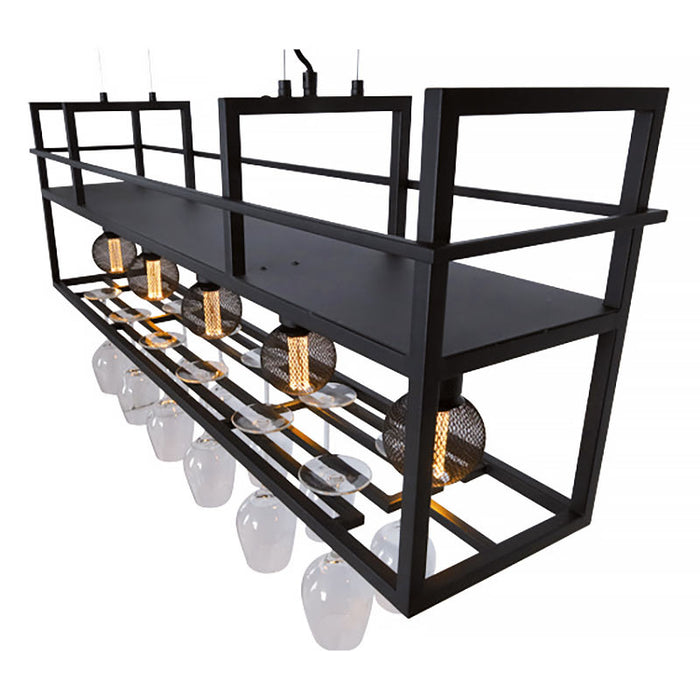 Freelight Hanglamp Barista Zwart 120cm 5 Lichts E27