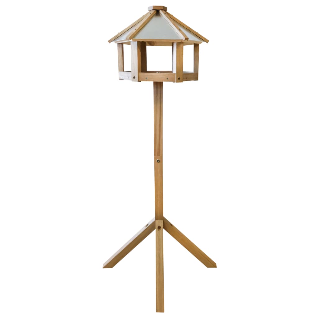 Esschert Design Vogeltafel zeshoekig eikenhout