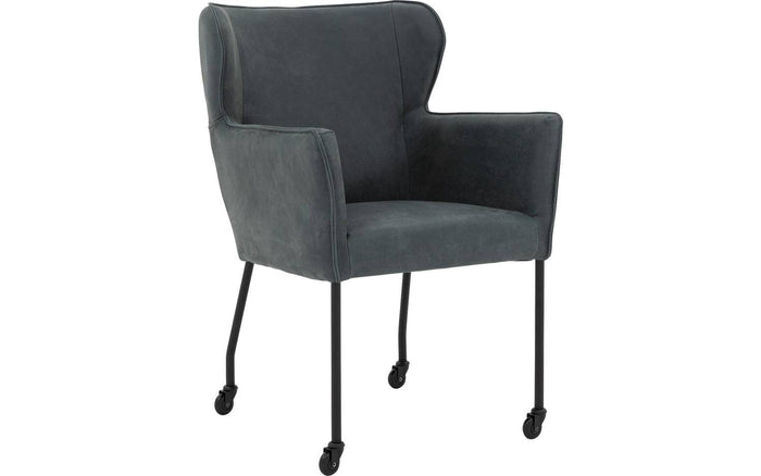 Goossens  Eetkamerstoel Leogang -  Leder met armleuning