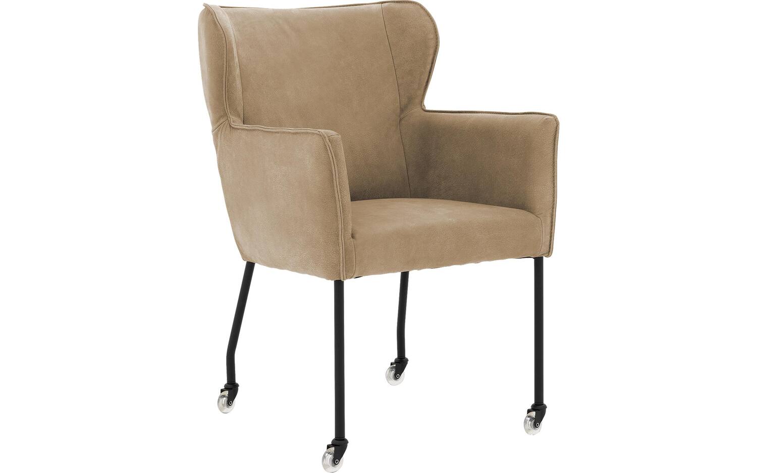 Goossens  Eetkamerstoel Leogang -  Leder met armleuning