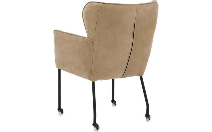 Goossens  Eetkamerstoel Leogang -  Leder met armleuning