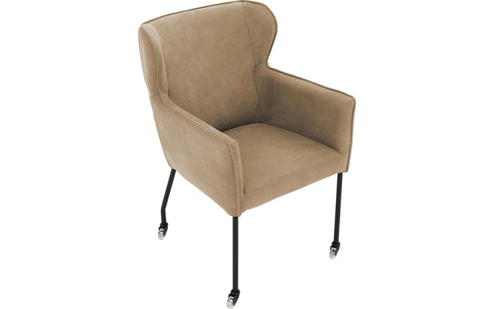 Goossens  Eetkamerstoel Leogang -  Leder met armleuning