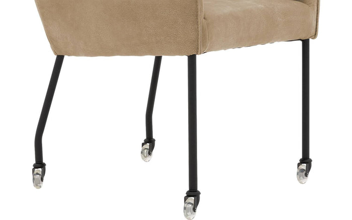 Goossens  Eetkamerstoel Leogang -  Leder met armleuning