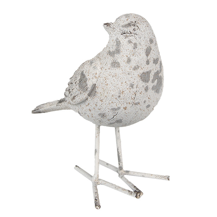 Clayre & Eef Beeld Vogel 14 cm Grijs Polyresin