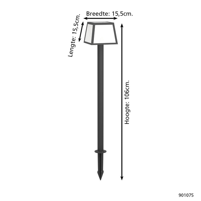 EGLO Altilia Solar Priklamp - LED - 106 cm - Zwart|Wit