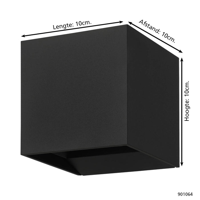 EGLO Calpino 3 Wandlamp - LED - 10 cm - Zwart