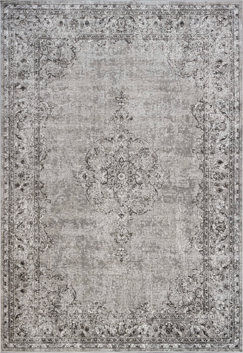 Vintage vloerkleed Ornament beige met franjes 195x300cm