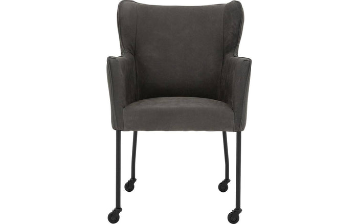 Goossens  Eetkamerstoel Leogang -  Leder met armleuning