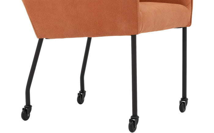 Goossens  Eetkamerstoel Leogang -  Leder met armleuning