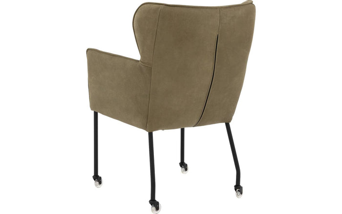 Goossens  Eetkamerstoel Leogang -  Leder met armleuning