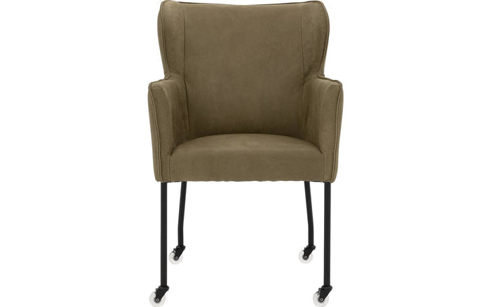 Goossens  Eetkamerstoel Leogang -  Leder met armleuning