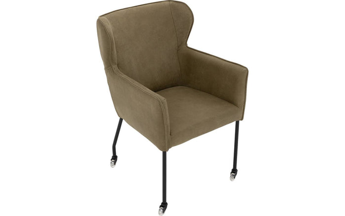 Goossens  Eetkamerstoel Leogang -  Leder met armleuning