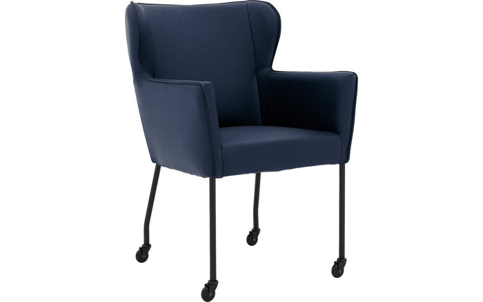 Goossens  Eetkamerstoel Leogang -  Leder met armleuning