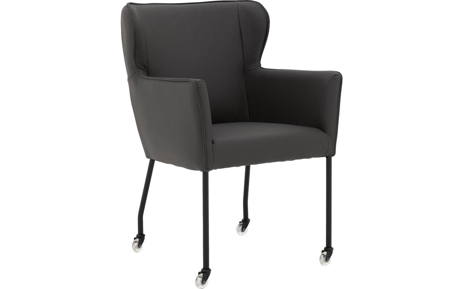 Goossens  Eetkamerstoel Leogang -  Leder met armleuning