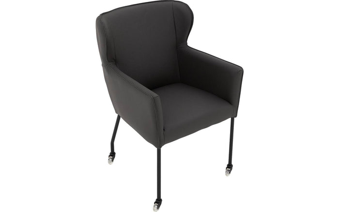 Goossens  Eetkamerstoel Leogang -  Leder met armleuning