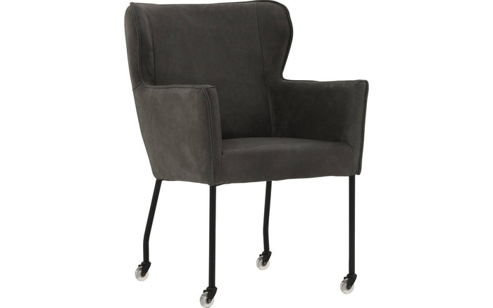 Goossens  Eetkamerstoel Leogang -  Leder met armleuning