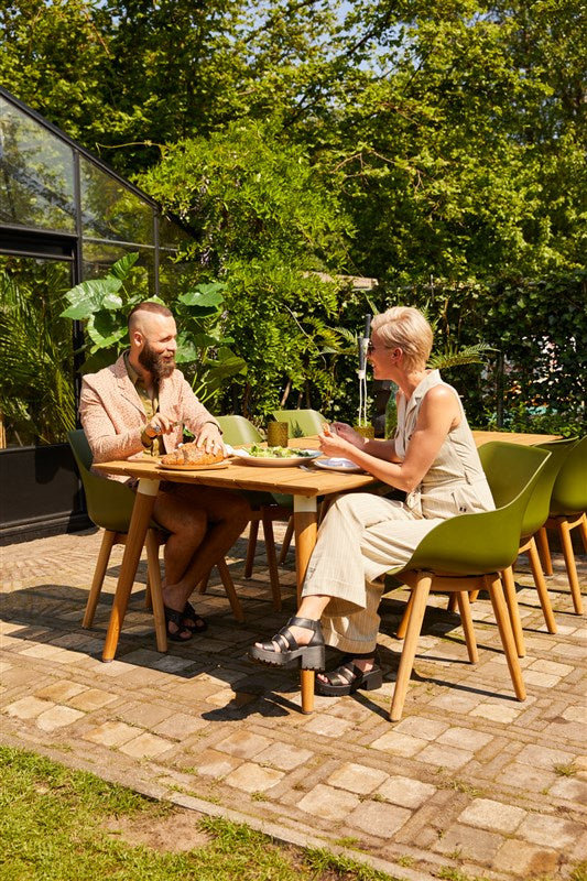 Hartman Sophie Studio dining armstoel - Moss Green - Teak poot