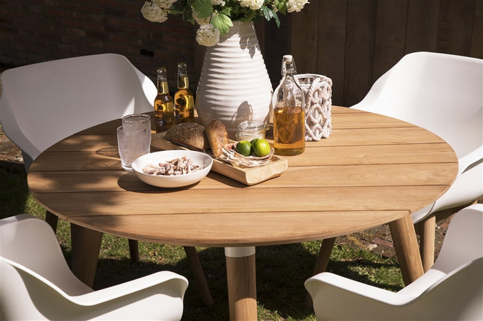 Hartman Sophie Studio dining armstoel - Wit - Teak poot