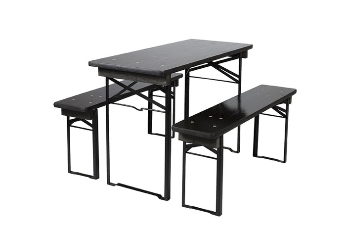 Inklapbare bierset Berlijn 120 cm zwart