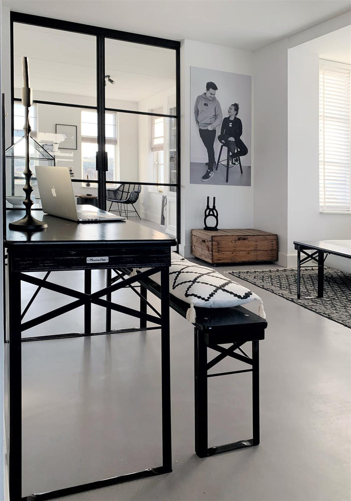 Inklapbare bierset Berlijn 120 cm zwart