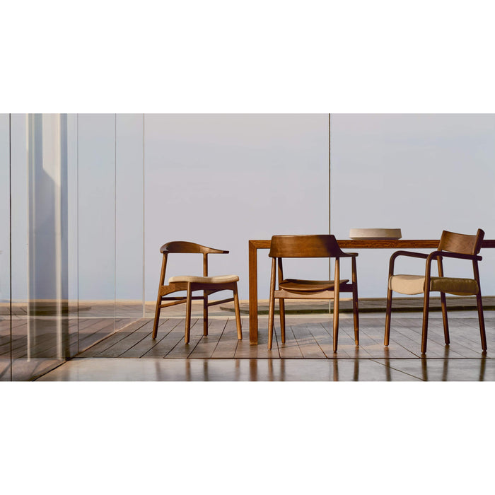 Kave Home - Stoel Falconera afneembare hoes massief eikenhout met