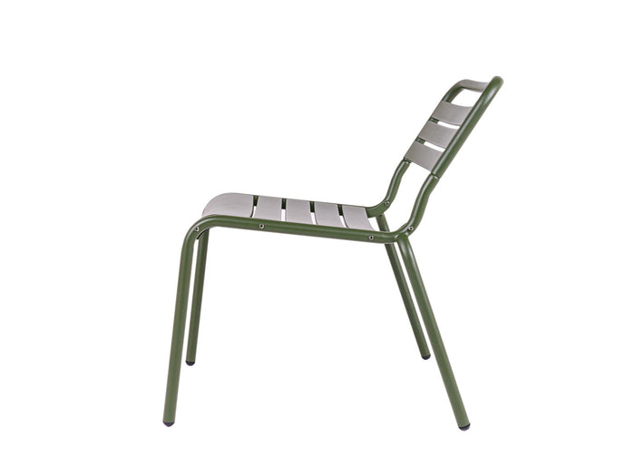 Metalen loungestoel Max XXL olijfgroen - 2 stuks