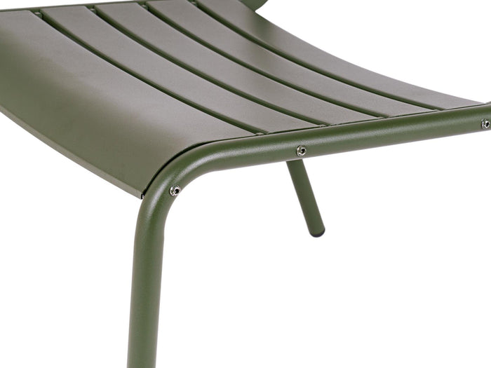 Metalen loungestoel Max XXL olijfgroen - 2 stuks