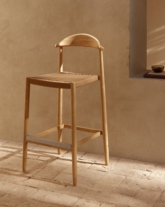 Kave Home - Nina massief acaciahouten kruk hoogte 76 cm