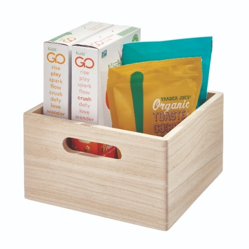 iDesign - Opbergbox met Handgrepen, 25.5 x 25.5 x 15 cm, Paulownia Hou