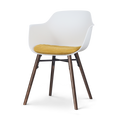 Nolon Nena-Liz Eetkamerstoel Wit - Okergeel Kussen - Walnoot