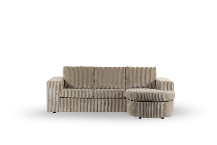 Giga Meubel - 3-Zitsbank Beige - 227x156x83cm - Ribstof - Bank Tillia