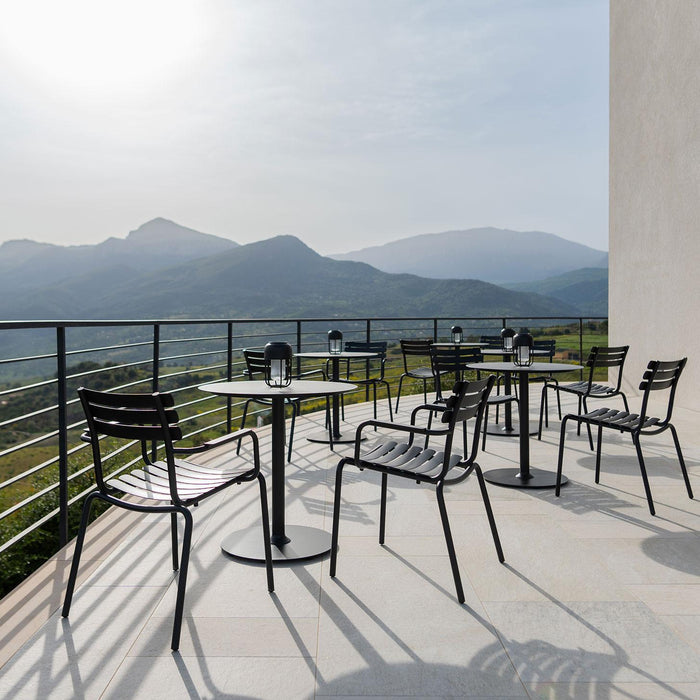 Houe Pico tuintafel Ø74 Muted white, rond onderstel