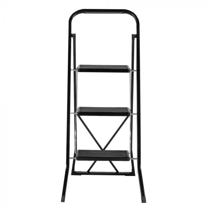 Giga Meubel - Huishoudtrap 3 Treden - Zwart - Anti-Slip - Keukentrap