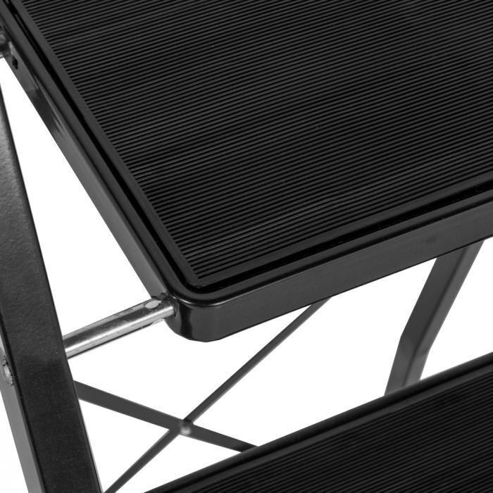 Giga Meubel - Huishoudtrap 3 Treden - Zwart - Anti-Slip - Keukentrap