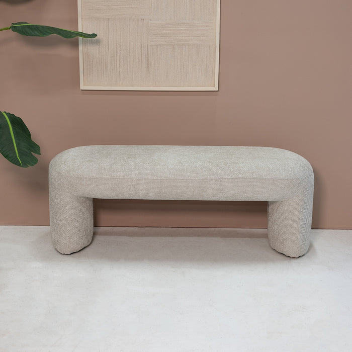 Giga Meubel - Bankje Beige Stof|Textiel - Scandinavisch - 110x45x40cm