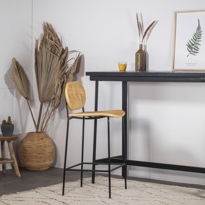 Giga Meubel - Barkruk Webbing Naturel - 42x47x101cm - Zithoogte 74cm