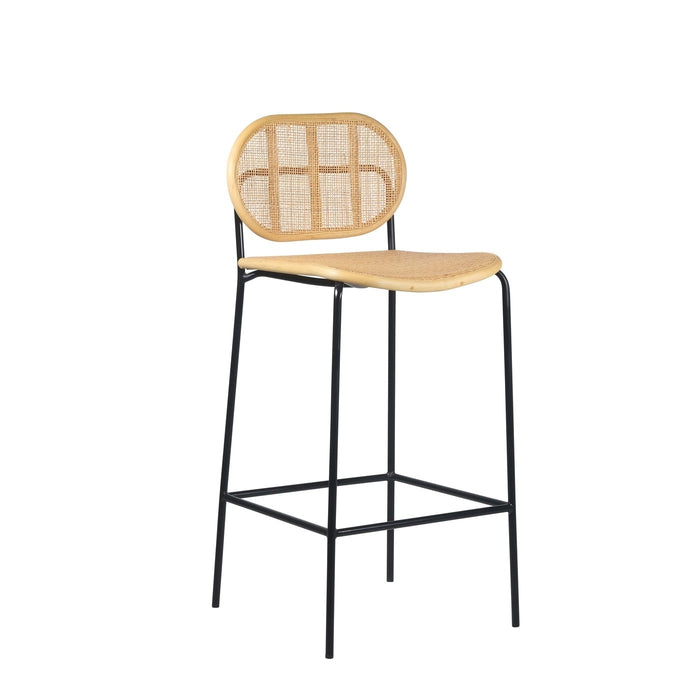 Giga Meubel - Barkruk Webbing Naturel - 42x47x101cm - Zithoogte 74cm