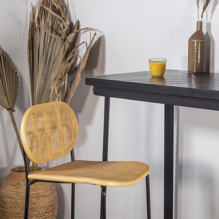 Giga Meubel - Barkruk Webbing Naturel - 42x47x101cm - Zithoogte 74cm