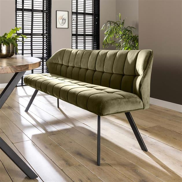 Giga Meubel - Eetkamerbank Velvet Groen - 180x59x84cm
