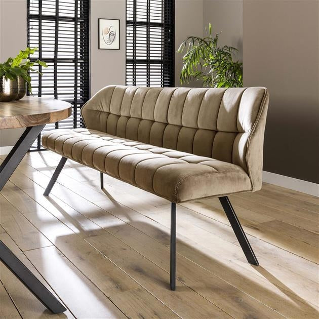 Giga Meubel - Eetkamerbank Velvet Champagne - 180x59x84cm