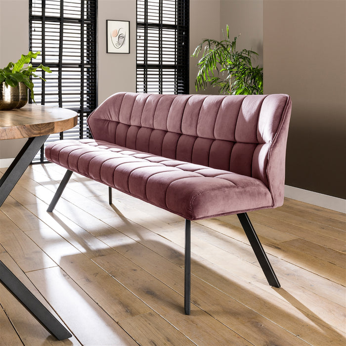 Giga Meubel - Eetkamerbank Velvet Roze - 180x59x84cm