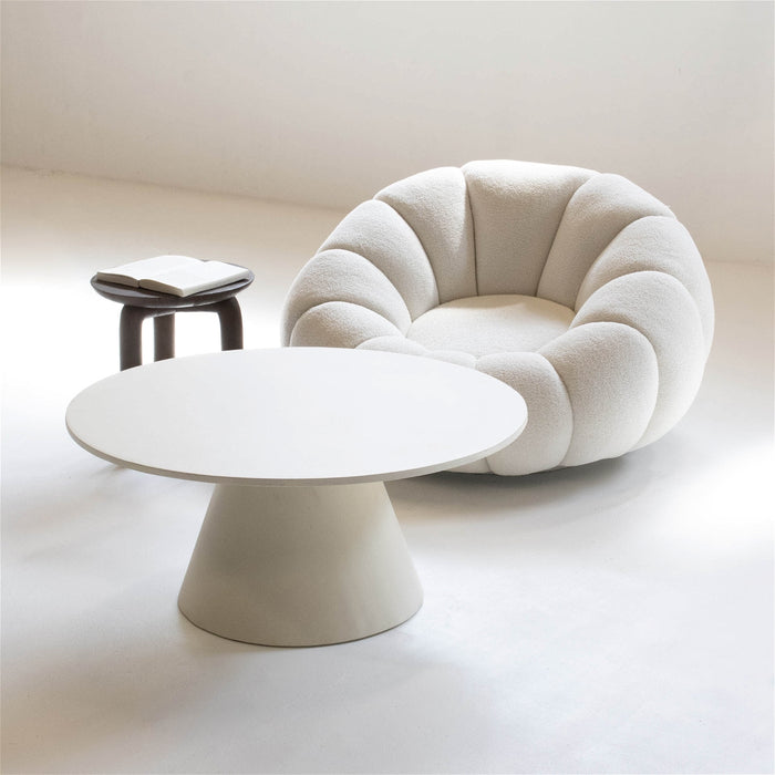 Giga Meubel - Salontafel Betonlook - Beige - Ø90cm - Salontafel Sep