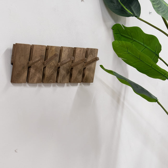 Giga Meubel - Kapstok Bruin - 60cm - 5-Haken - Kapstok Malin