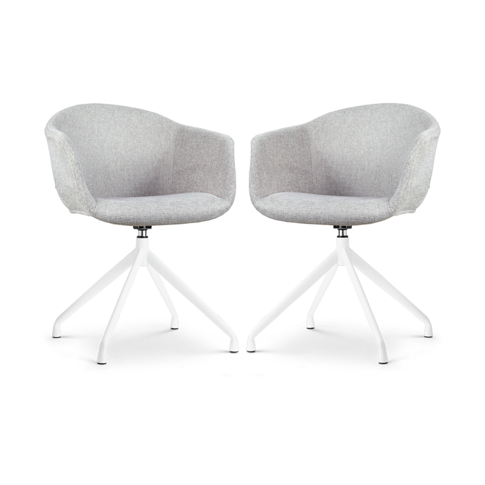 Nolon Nola-Otis Draaibare Eetkamerstoelen Set - Lichtgrijs - Zwart