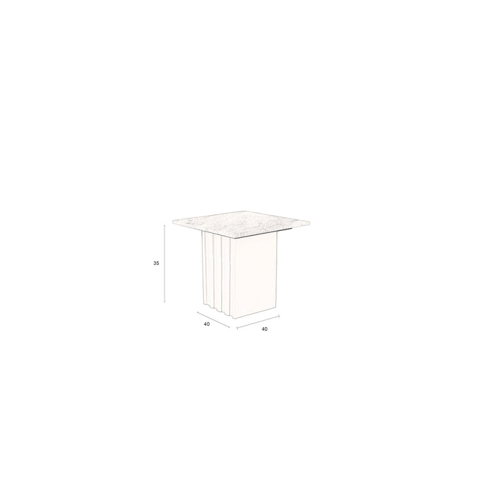 Dutchbone Clayton Bijzettafel Vierkant 40x40 cm Marmer  - Grijs