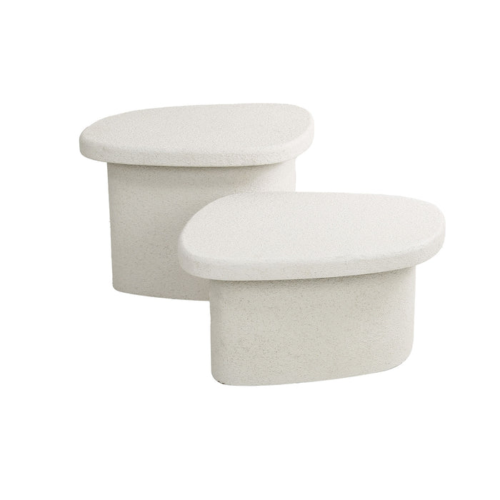 Giga Meubel - Salontafel Beige Set van 2 - 57x44x40cm - Composiet