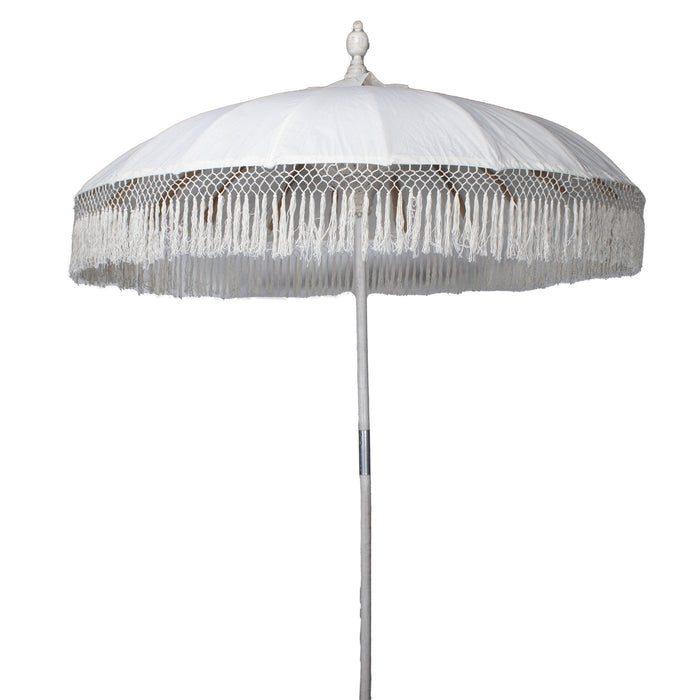 Giga Meubel - Parasol Bali Wit Met Franjes 185x260cm